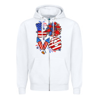 White 4th of july love Zipper Hoodie - Zillion Design Studio