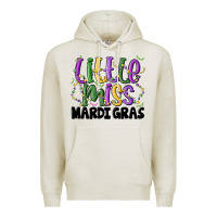 Oatmeal Heather little miss mardi gras Premium Hoodie - MaliasSmallBusiness