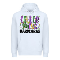 White little miss mardi gras Premium Hoodie - MaliasSmallBusiness