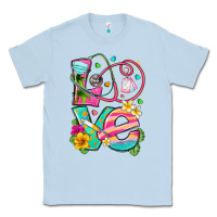 Dusty Blue love summer nurse Classic Tee - texasbilliewilder