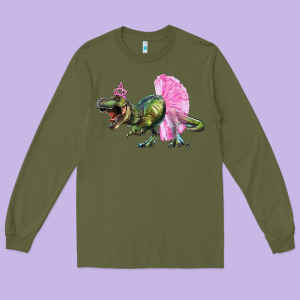 Balerina T Rex Dinosaur With Tutu Long Sleeve Tee Designed By Ranaportraitstore