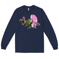 Navy balerina t rex dinosaur with tutu Long Sleeve Tee - RanaPortraitStore
