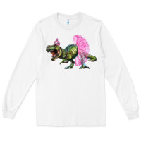 White balerina t rex dinosaur with tutu Long Sleeve Tee - RanaPortraitStore