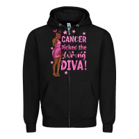 Black Cancer Picked The Wrong Diva with Black Woman Zipper Hoodie - texasbilliewilder