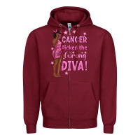 Burgundy Cancer Picked The Wrong Diva with Black Woman Zipper Hoodie - texasbilliewilder