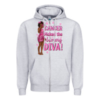 Heather Grey Cancer Picked The Wrong Diva with Black Woman Zipper Hoodie - texasbilliewilder