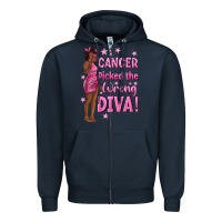 Navy Cancer Picked The Wrong Diva with Black Woman Zipper Hoodie - texasbilliewilder