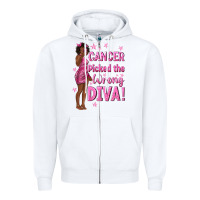White Cancer Picked The Wrong Diva with Black Woman Zipper Hoodie - texasbilliewilder