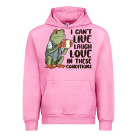Fuchsia Pink i cant live laugh love in these conditions Urban Hoodie - MaliasSmallBusiness