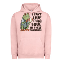 Pigment Salmon i cant live laugh love in these conditions Urban Hoodie - MaliasSmallBusiness