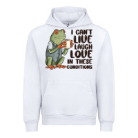 White i cant live laugh love in these conditions Urban Hoodie - MaliasSmallBusiness