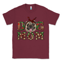 Burgundy christmas pug mom Classic Tee - RanaPortraitStore