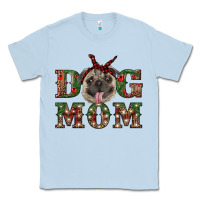 Dusty Blue christmas pug mom Classic Tee - RanaPortraitStore