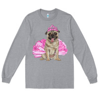 Heather Grey balerina pug with tutu Long Sleeve Tee - RanaPortraitStore