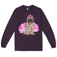 Plum balerina pug with tutu Long Sleeve Tee - RanaPortraitStore