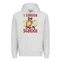 Dove Grey i struck out 100 days of school Premium Hoodie - MaliasSmallBusiness