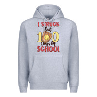 Heather Grey i struck out 100 days of school Premium Hoodie - MaliasSmallBusiness