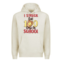 Oatmeal Heather i struck out 100 days of school Premium Hoodie - MaliasSmallBusiness