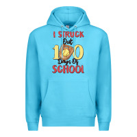 Ocean Blue i struck out 100 days of school Premium Hoodie - MaliasSmallBusiness