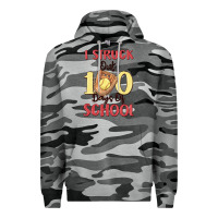 Slate Camo i struck out 100 days of school Premium Hoodie - MaliasSmallBusiness