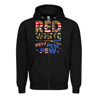 Black red white and pew pew pew Zipper Hoodie - Zillion Design Studio
