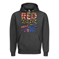 Charcoal Heather red white and pew pew pew Zipper Hoodie - Zillion Design Studio