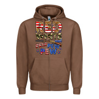 Chestnut red white and pew pew pew Zipper Hoodie - Zillion Design Studio