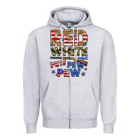Heather Grey red white and pew pew pew Zipper Hoodie - Zillion Design Studio