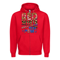 Red red white and pew pew pew Zipper Hoodie - Zillion Design Studio