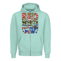 Seafoam red white and pew pew pew Zipper Hoodie - Zillion Design Studio
