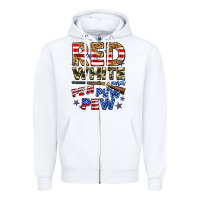 White red white and pew pew pew Zipper Hoodie - Zillion Design Studio