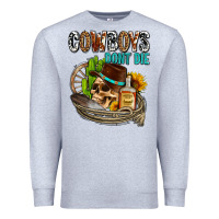 Heather Grey cowboys don't die Premium Sweatshirt - AdoDesignShop