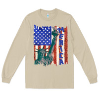 Mushroom usa flag with statue of liberty Long Sleeve Tee - texasbilliewilder