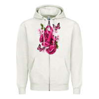Cancer Boxing Gloves With Ribbon Zipper Hoodie | Teevron