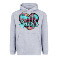 Heather Grey auntie leopard turquoise heart Heavyweight Hoodie - JahusDesignShop