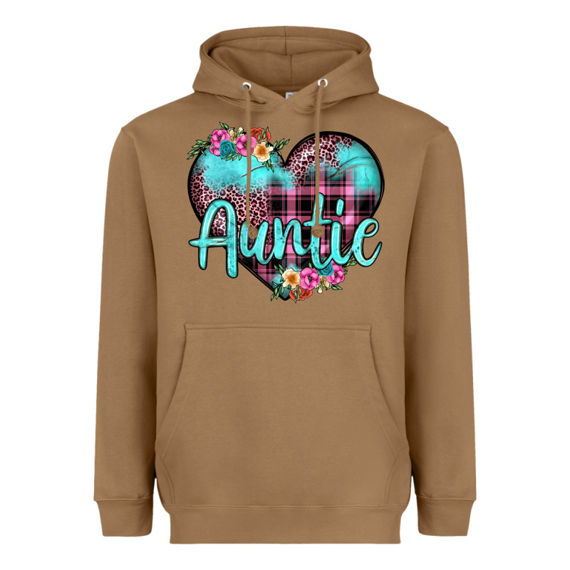 Auntie Leopard Turquoise Heart Heavyweight Hoodie by JahusDesignShop | Teevron