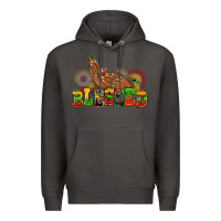Smoke blessed afro woman hands Premium Hoodie - AdoDesignShop