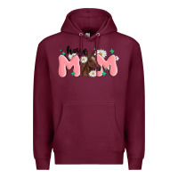 Burgundy horse mom Premium Hoodie - MaliasSmallBusiness