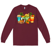Burgundy mango farm fresh coffee cups Long Sleeve Tee - Zillion Design Studio