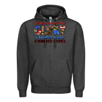 Charcoal Heather it's the guts and it's the glory a hundred stripes Zipper Hoodie - Zillion Design Studio