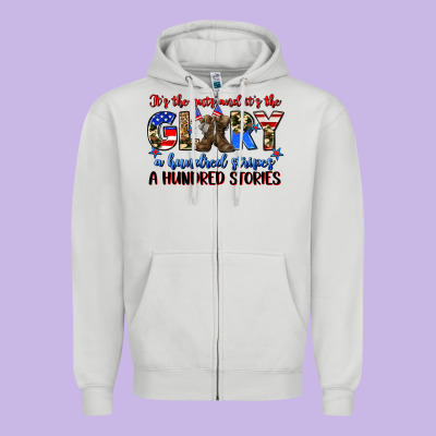 It's The Guts And It's The Glory A Hundred Stripes Zipper Hoodie Designed By Zillion Design Studio