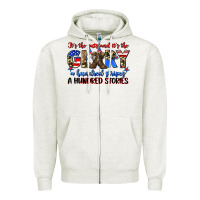 Oatmeal Heather it's the guts and it's the glory a hundred stripes Zipper Hoodie - Zillion Design Studio