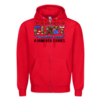 Red it's the guts and it's the glory a hundred stripes Zipper Hoodie - Zillion Design Studio