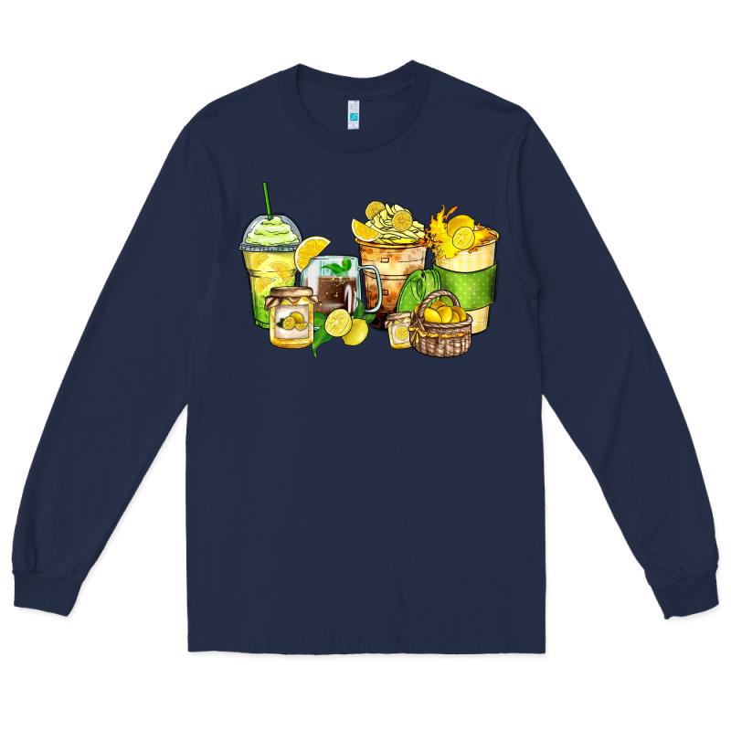 Lemon Farm Fresh Coffee Cups Long Sleeve Tee by Zillion Design Studio | Teevron