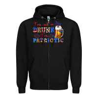 Black i'm not drunk i'm patriotic zillion Zipper Hoodie - Zillion Design Studio