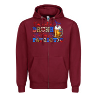 Burgundy i'm not drunk i'm patriotic zillion Zipper Hoodie - Zillion Design Studio