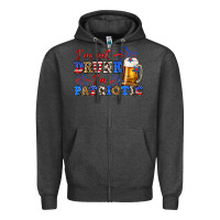 Charcoal Heather i'm not drunk i'm patriotic zillion Zipper Hoodie - Zillion Design Studio