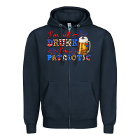 Navy i'm not drunk i'm patriotic zillion Zipper Hoodie - Zillion Design Studio