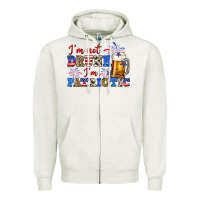 Oatmeal Heather i'm not drunk i'm patriotic zillion Zipper Hoodie - Zillion Design Studio