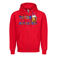 Red i'm not drunk i'm patriotic zillion Zipper Hoodie - Zillion Design Studio